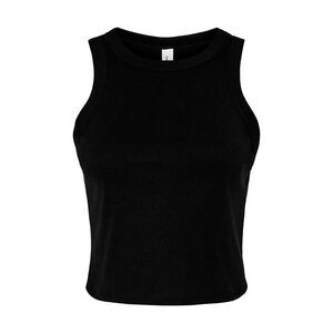 Womens/Ladies Micro-Rib Racerback Tank Top / Solid Black